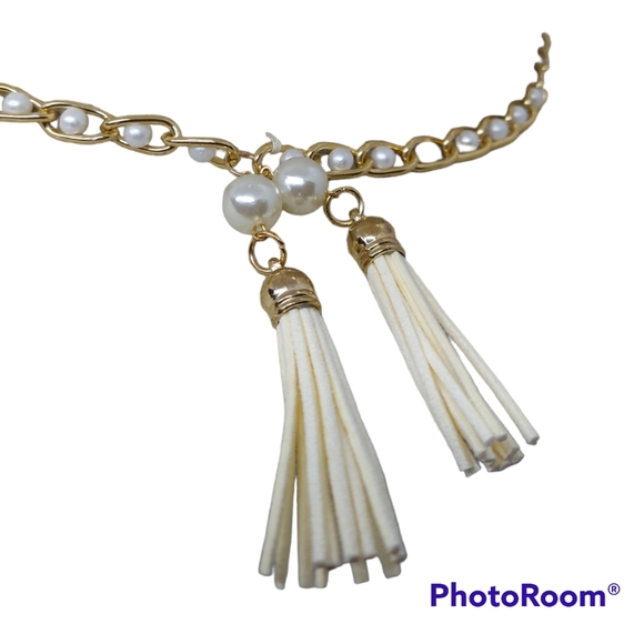 Ophelia Roe Woman's Wide Brim Felt Fedora Hat with Faux Pearl Chain Band NWT - Picture 8 of 8